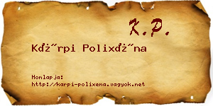 Kárpi Polixéna névjegykártya